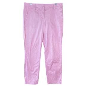 LOFT Outlet Womens Pants Pink Mid Rise Modern Roll Cuff Chino Stretch 8